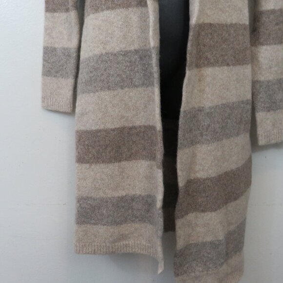 Jenni Kayne Size XS Belted Cardigan Sweater Striped Yak Alpaca Wool Blend Knit - Picture 6 of 7